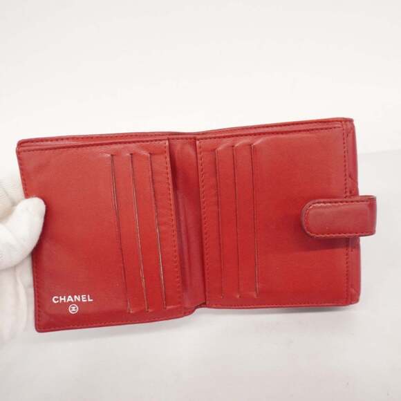 Chanel Matelasse Lambskin Wallet Red Women's - Picture 3 of 16